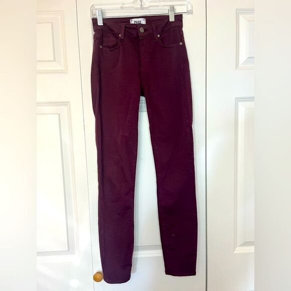 PAIGE VERDUGO ANKLE SKINNY JEAN IN PLUM COLOR *Great color for Fall* - Picture 3 of 13